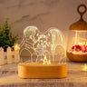 Custom 3D Photo Lamp LED Night Light Wooden Base Personalized Gift