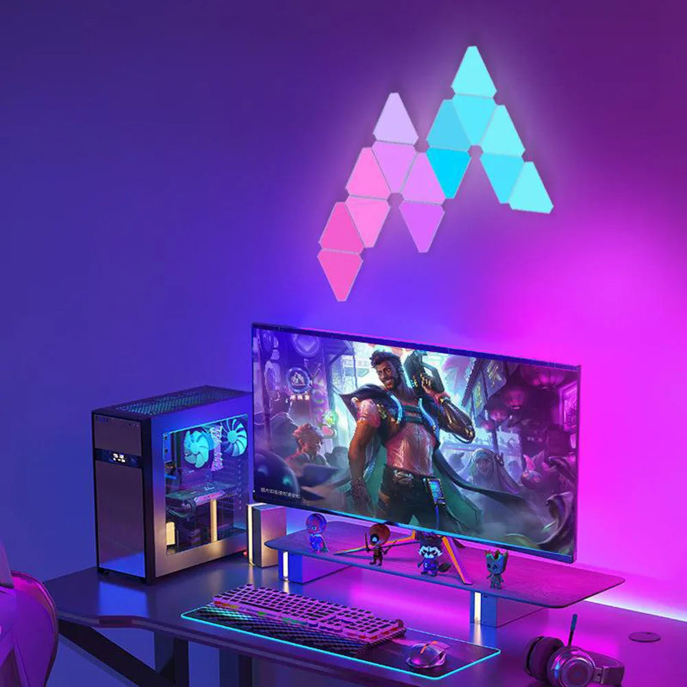 RGB Quantum LED Wall Lamp – Smart Rhythm Pickup Light for Bedroom & Gaming Setup