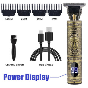 Professional Hair Clipper Beard Trimmer USB Rechargeable Barber Shaver