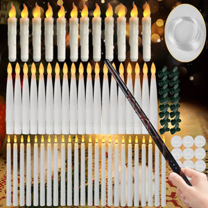 Floating LED Candles with Remote – Flameless Flickering Taper Candles for Decor