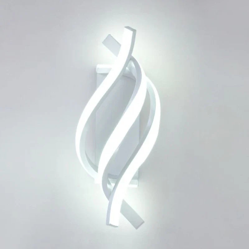 Curved Spiral LED Wall Lamp – Modern Light Fixture for Bedroom, Living Room, Hall