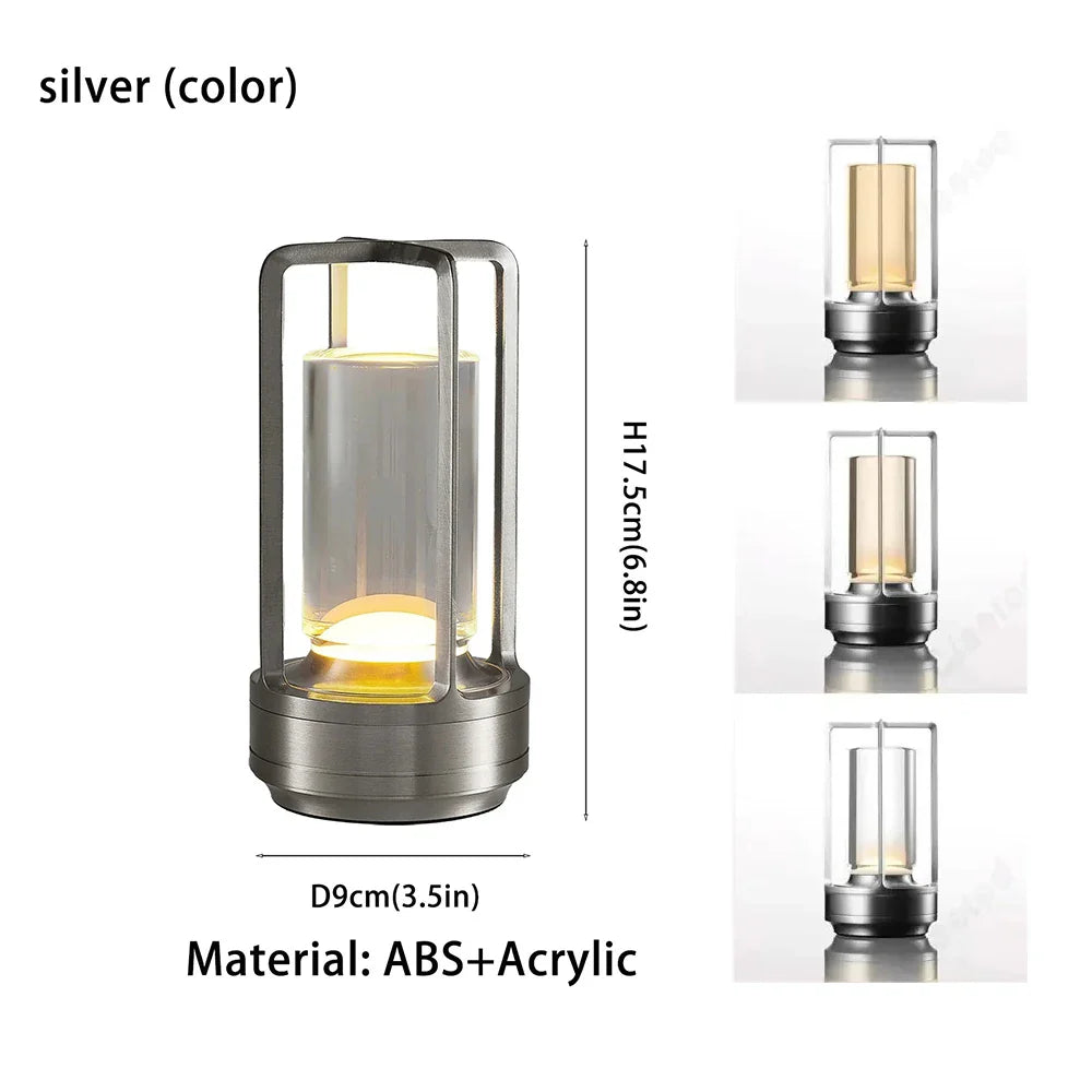 Rechargeable Touch Table Lamp Wireless LED Night Light for Bedroom Desk Decor