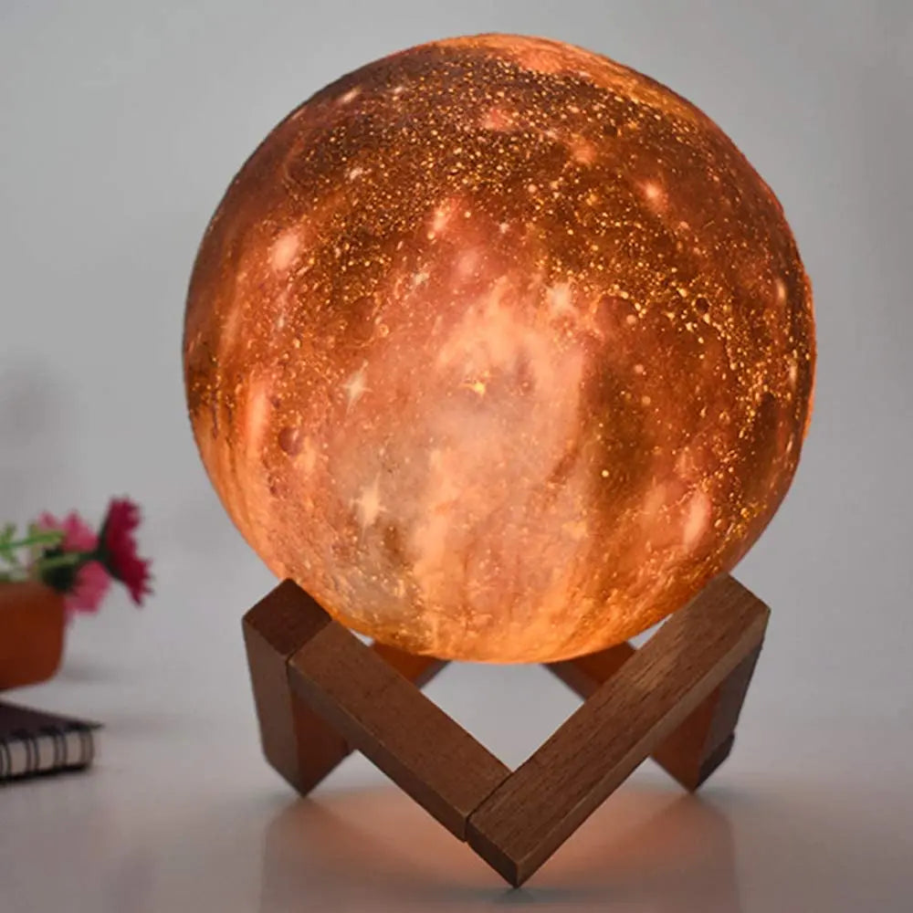 3D Moon Lamp Galaxy Night Light 16 Color Touch Remote LED Kids Bedroom