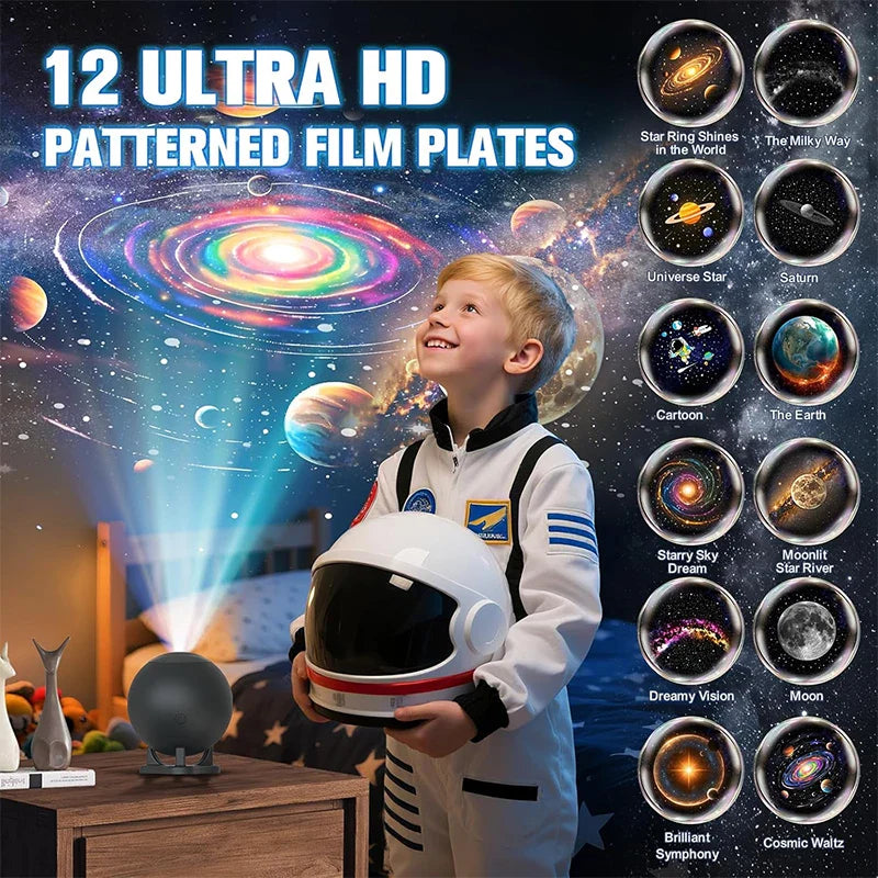 Planetarium Projector Galaxy Star Night Light 12 Image Discs Ceiling Space Lamp