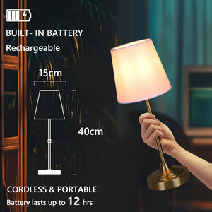 LED Touch Table Lamp Rechargeable Cordless Dimmable Bedside Reading Light