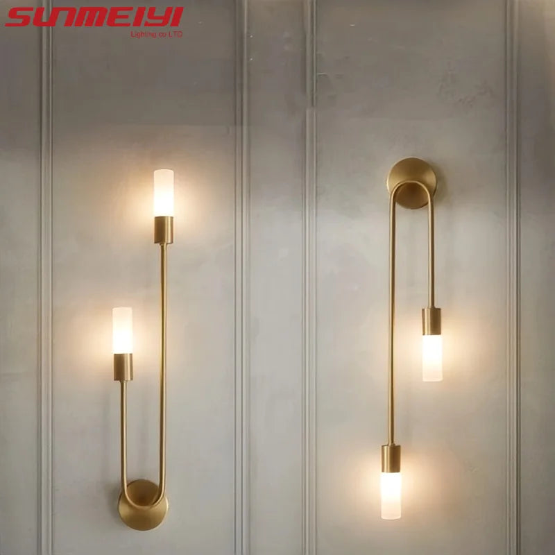 Luxury LED Wall Light Gold Black Nordic Modern Lamp for Bedroom Living Room