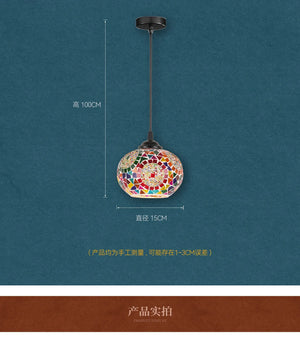 Bohemian Mosaic Pendant Light European Bar Dining Bedroom Hanging Lamp