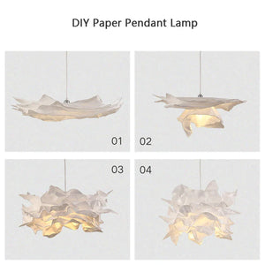 Handmade Paper Pendant Light E27 DIY Hanging Ceiling Lamp for Restaurant Shop XL