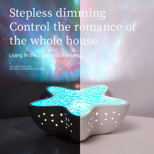 Starfish LED Night Light Rechargeable Ocean Wave Projector Romantic Table Lamp