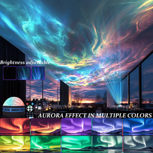 Aurora Starry Sky Projector LED Night Light 7 Color Remote USB Auto Rotate Lamp