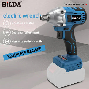 18V Cordless Impact Wrench 1/2 Inch Brushless Electric Socket Tool