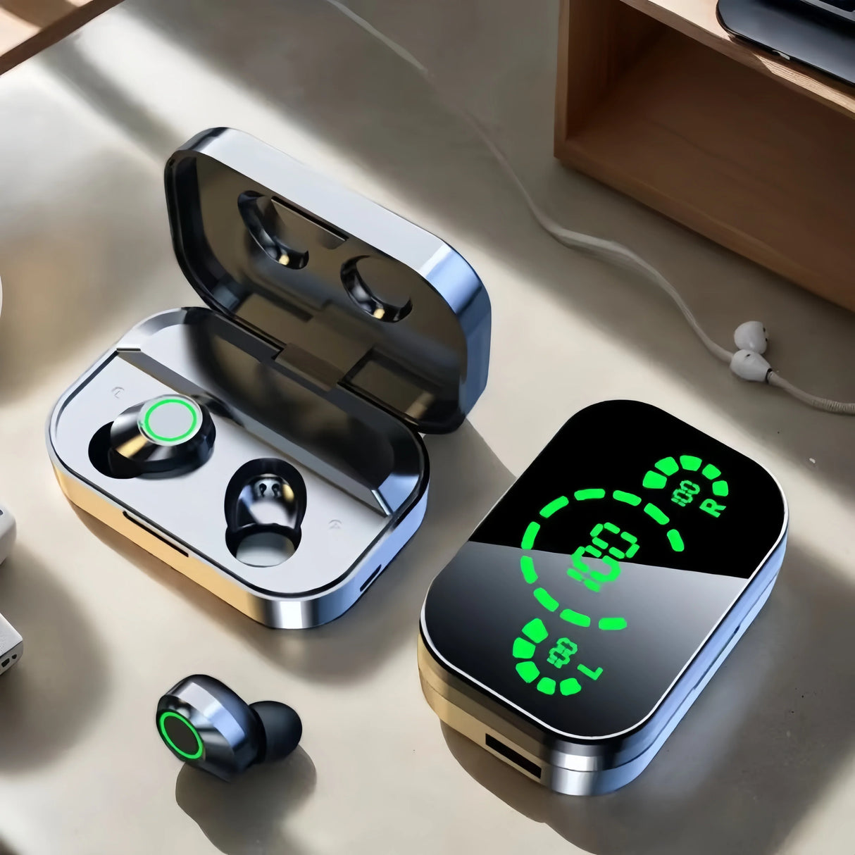 YD03 TWS Bluetooth 5.3 Wireless Earbuds Touch Control LED Charging Case Stereo