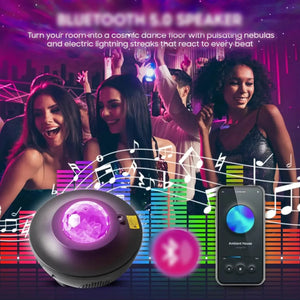 Galaxy Projector Starry Sky Night Light with Ocean Wave Music Remote USB for Kids