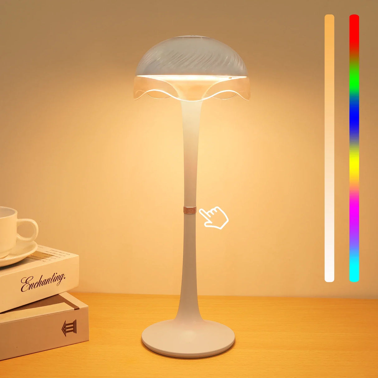 RGB Touch Desk Lamp Rechargeable Eye Care Bedside Night Light for Bedroom