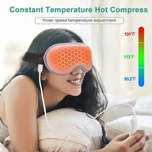 Electric Heated Eye Mask – 3D Warm Therapy Sleep Mask for Dark Circles & Fatigue