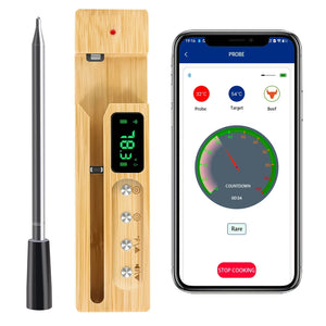 Wireless Bluetooth Meat Thermometer Digital BBQ Grill Oven Steak Cooking