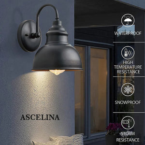 Retro Waterproof Outdoor Wall Lantern Vintage Iron Garden Balcony Sconce