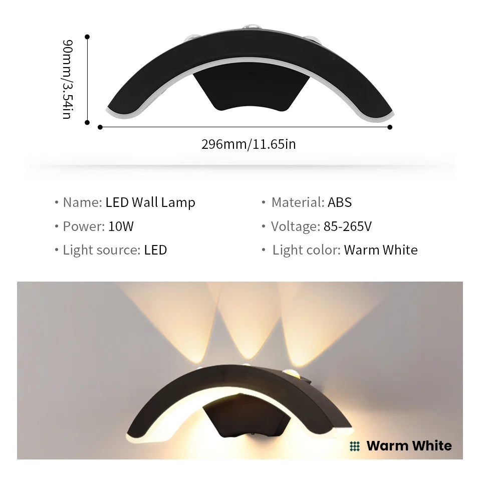 Outdoor Wall Light IP66 Waterproof 10W LED Sconce for Garden & Balcony