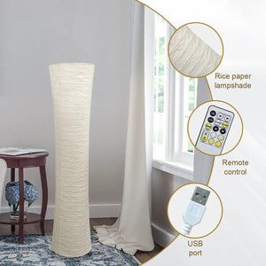 3 Color LED Floor Lamp Dimmable Adjustable Paper Shade for Bedroom Living Room