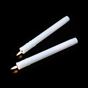 Flameless LED Taper Candles Remote USB Rechargeable Warm White 10 Inch Set