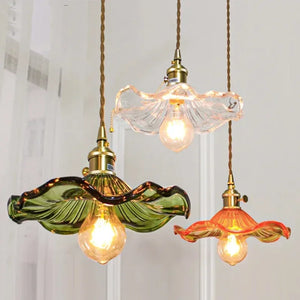 Moktan Sabai Nordic LED Pendant Light – Colorful Glass Copper Hanging Lamp
