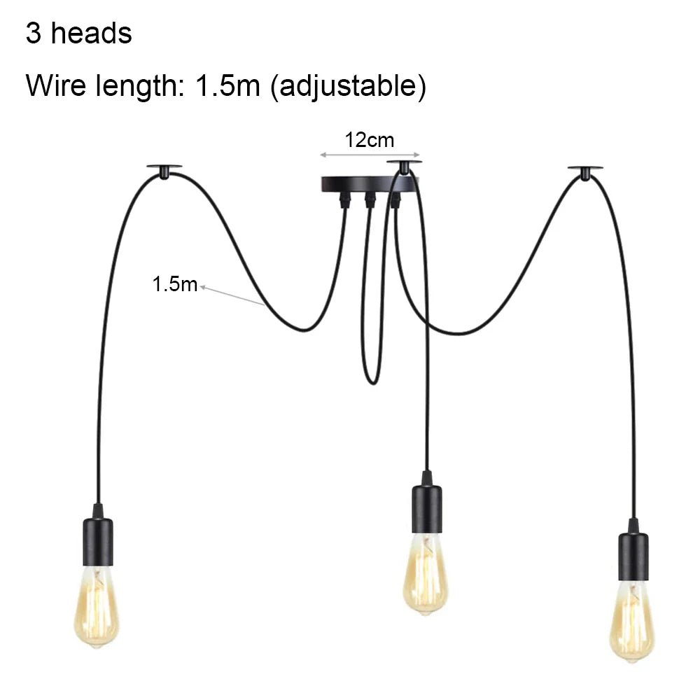 DIY Spider Chandelier Vintage Industrial Pendant Ceiling Light Home Hanging Lamp