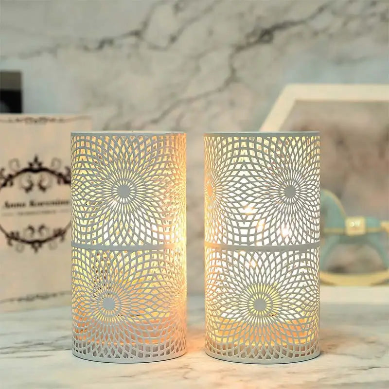 2Pcs Battery LED Table Lamps – Modern Cylinder Cordless Lights for Home & Wedding