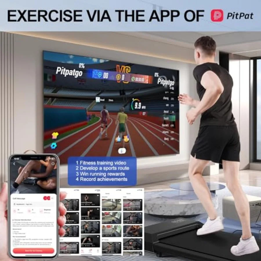 3-in-1 Under Desk Treadmill 2.5HP Quiet Walking Jogging Machine Home Office LED