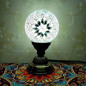 Turkish Mosaic Ball Table Lamp Handcrafted Art Deco Glass Romantic Bedside Light