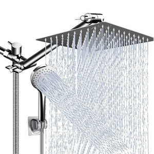 High Pressure Rain Shower Head 8-12Inch with Handheld & Adjustable Arm Spray