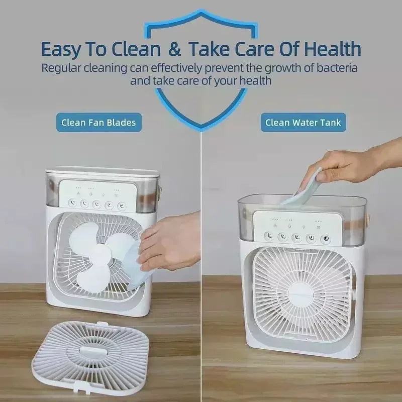 Portable Air Cooler Fan 3-in-1 600ML 3-Speed USB Powered