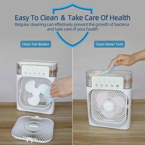 Portable Air Cooler Fan 3-in-1 600ML 3-Speed USB Powered