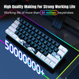 60% Mechanical Gaming Keyboard with Blue Switches – Compact Sea Blue Backlit