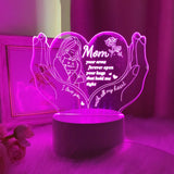 3D Heart Shaped Night Light – Creative LED Gift Lamp for Mom Mother’s Day