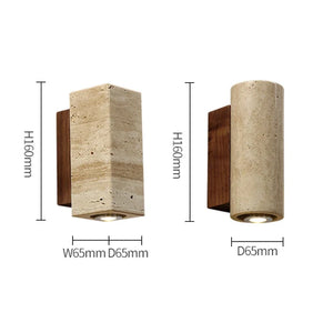 Wabi Sabi Marble LED Wall Light Travertine Bedside Lamp for Bedroom Living