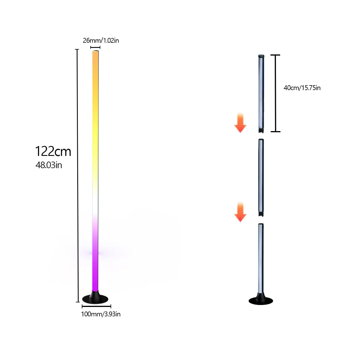 Smart RGB LED Floor Lamp App Control Music Sync Corner Light with Timer