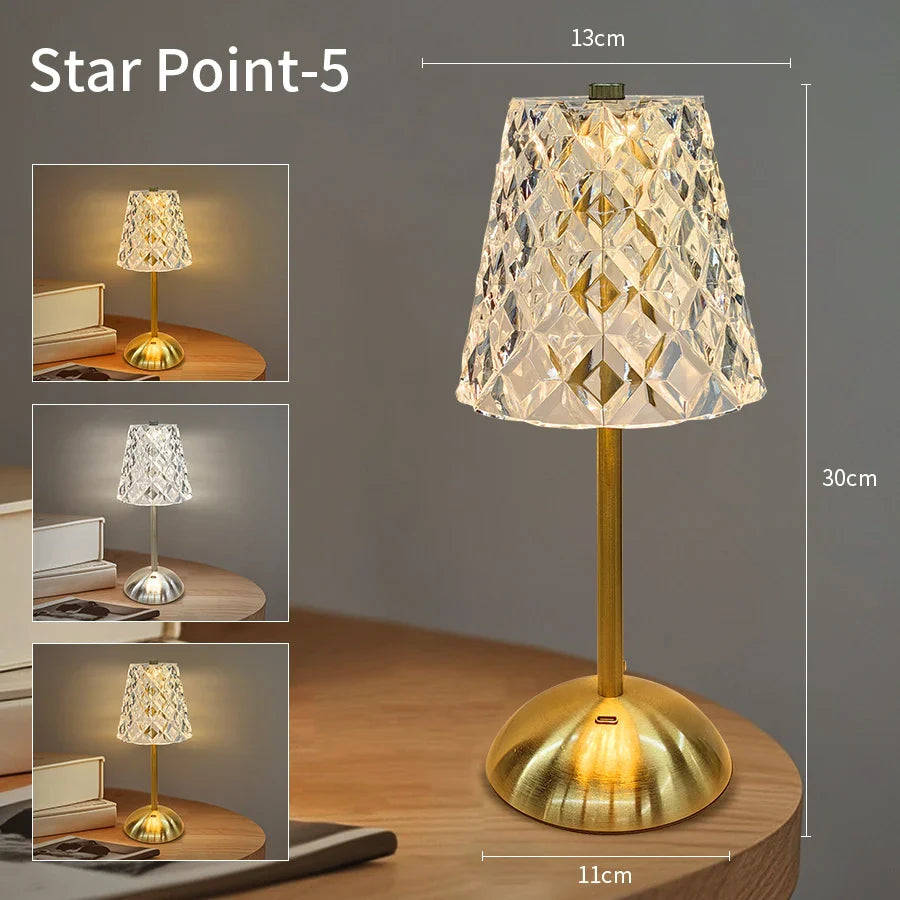 Rechargeable LED Table Lamp – Touch Dimmable Wireless Light for Bedroom & Desk