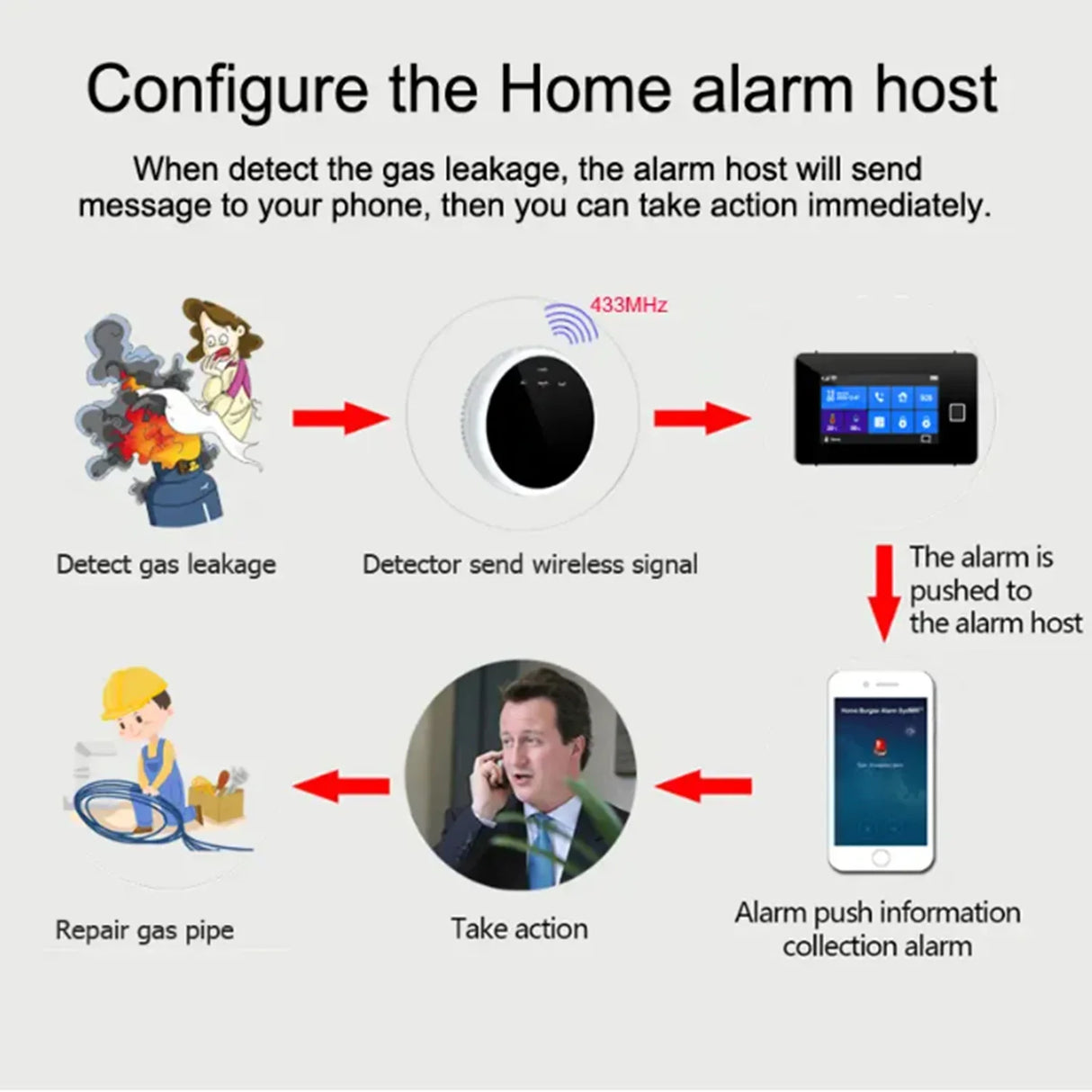 Smart Gas Detector APP Control LED Natural Gas Alarm High Sensitivity Plug