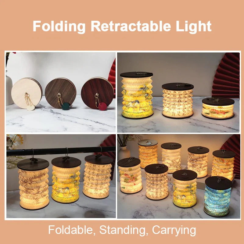 Foldable Touch Dimmable LED Table Lamp USB Rechargeable Portable Bedside Lantern