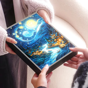 Starry Night LED Art Lamp 3D Night Light Van Gogh Style Aesthetic Room Decor