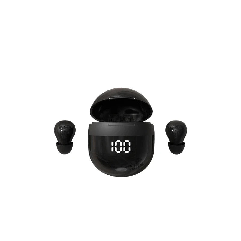 Invisible TWS Bluetooth 5.3 Earbuds Wireless Mini In-Ear Headphones Mic Noise