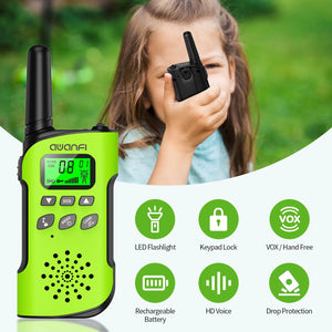 Rechargeable Walkie Talkies 4 Pack Long Range Kids Radios USB C Camping
