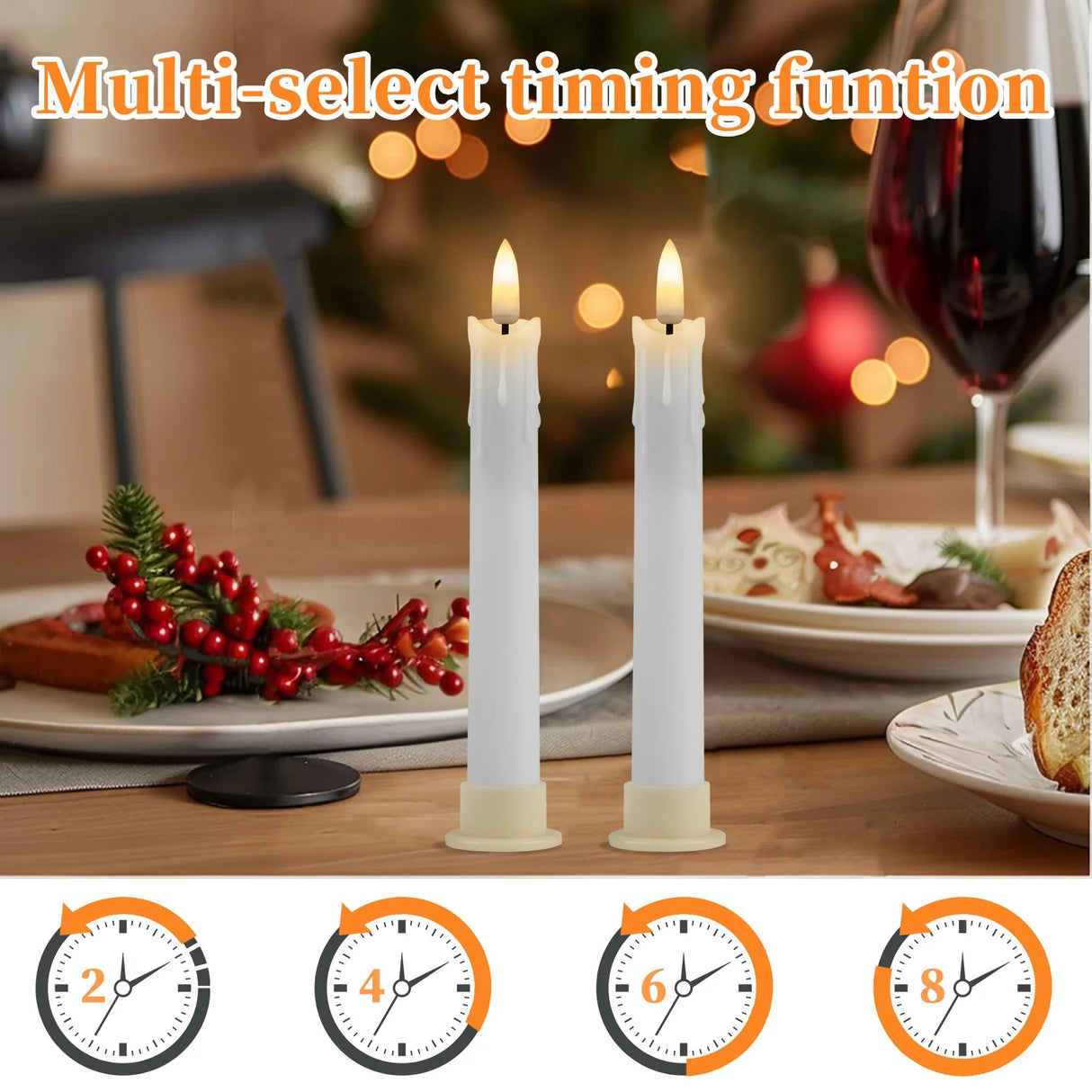 Flameless LED Taper Candles with Remote Flickering Battery Operated Set