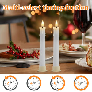 Flameless LED Taper Candles with Remote Flickering Battery Operated Set