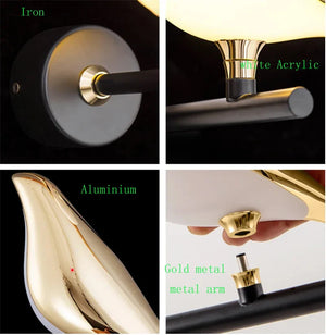 Nordic Golden Bird LED Wall Lamp Bedroom Bedside Living Room Bar Decorative Sconce