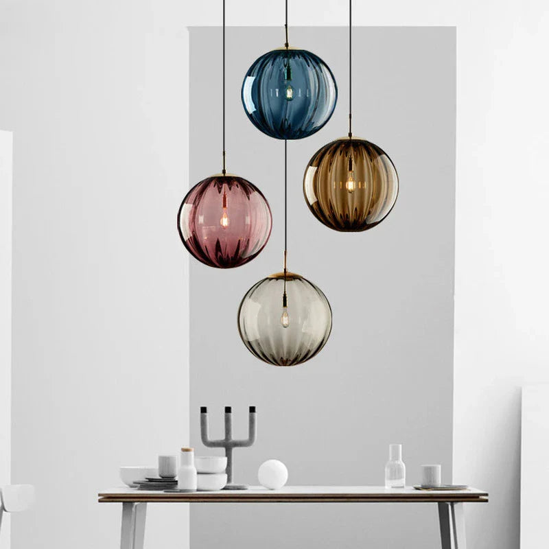 Modern LED Glass Ball Pendant Light Nordic Hanging Lamp for Bedroom Dining Bar