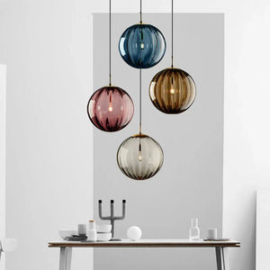 Modern LED Glass Ball Pendant Light Nordic Hanging Lamp for Bedroom Dining Bar
