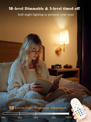 Wireless Wall Lamp – Rechargeable RGB Battery Light with Remote for Bedroom Decor