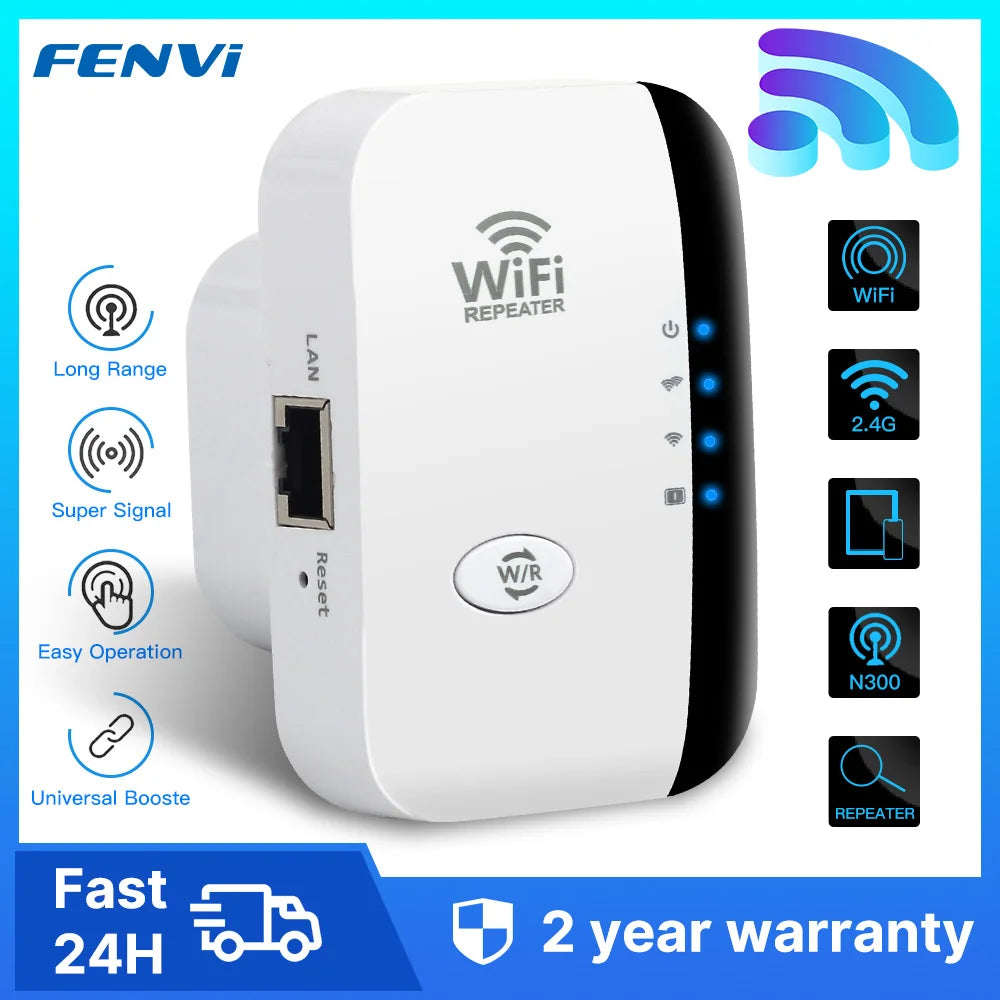 FENVI 300Mbps Wireless WiFi Repeater Extender Booster Amplifier 802.11N WiFi