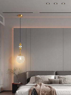 Modern Glazed Glass Chandelier Water Pattern Pendant Light Bedroom Cafe Decor